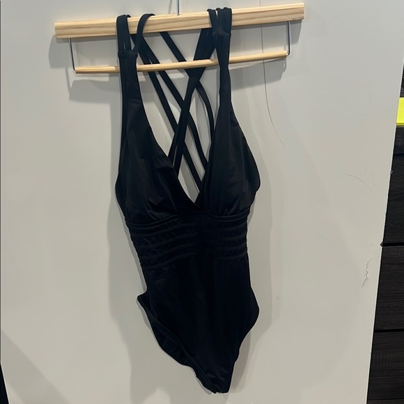 La Blanca Black Strappy One-Piece Swimsuit - Picture 2 of 6